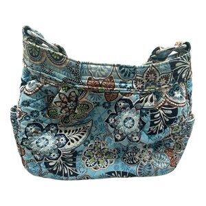 Vera Bradley Blue and Brown Shoulder Bag with Paisley Print